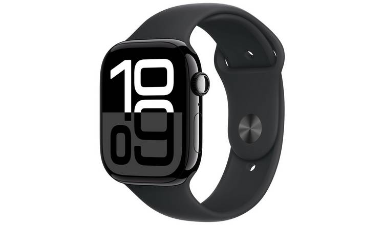 Apple Watch Series 10 GPS 46mm Jet Black Sport Band - M/L