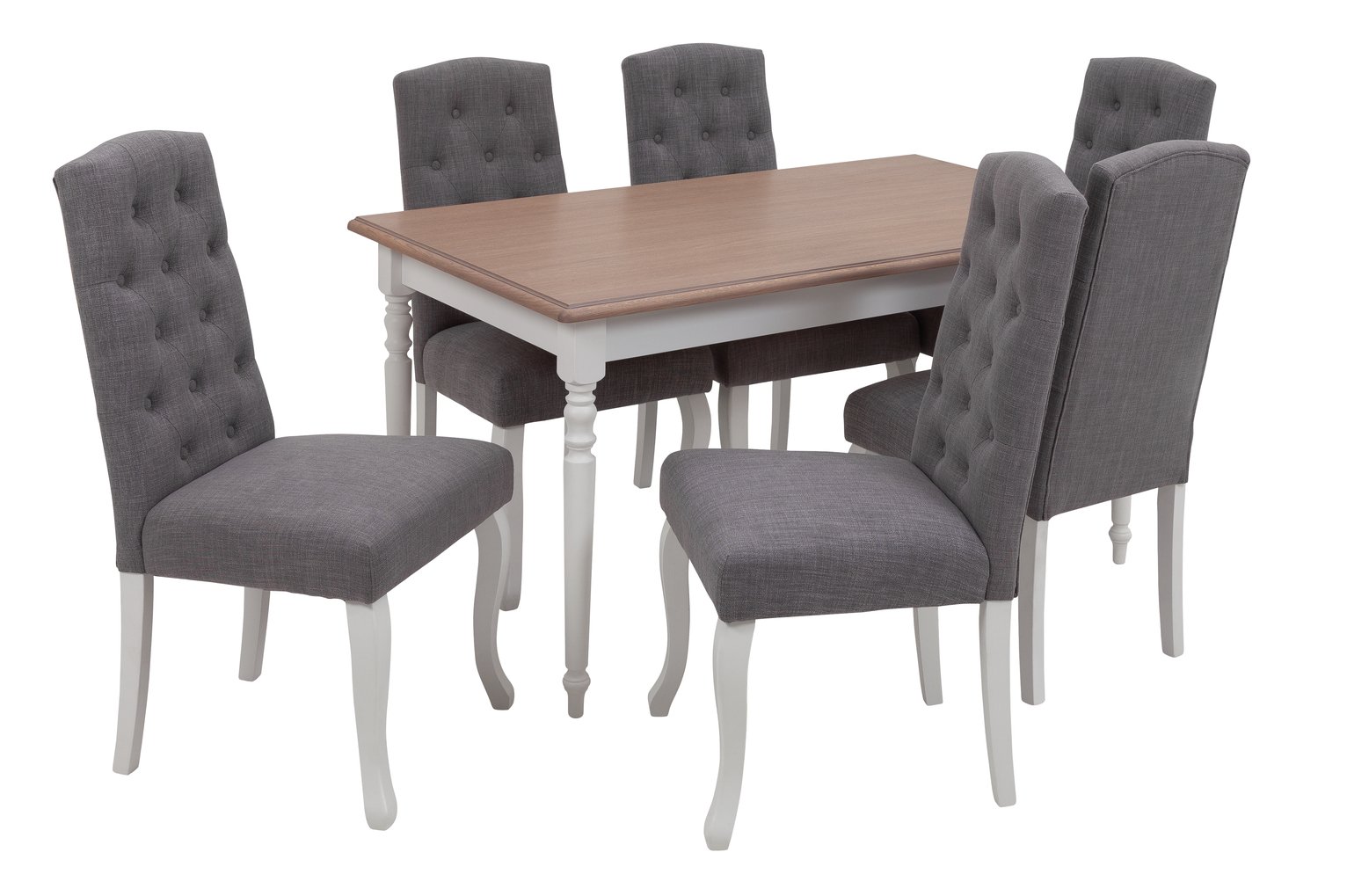 Argos Home Le Marais Oak Veneer Dining Table & 6 Grey Chairs Review