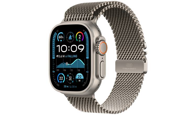 Buy Apple Watch Ultra 2 2024 49mm Natural Milanese Loop Medium Fitness and activity trackers Argos