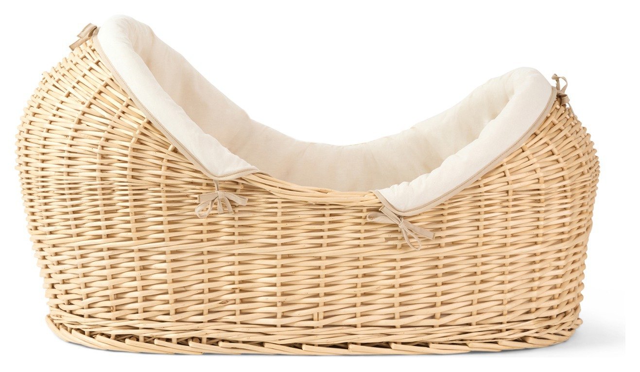 Clair de Lune Organic Cream Noah Pod Moses Basket With Stand