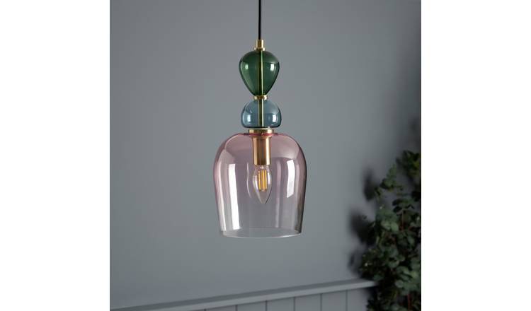 BHS Arezzo Glass Pendant Light - Blush Pink