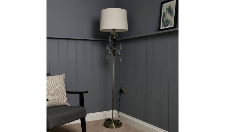 BHS Josefine Leaf Metal Floor Lamp - Brass