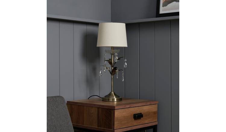 BHS Josefine Leaf Metal Table Lamp - Brass