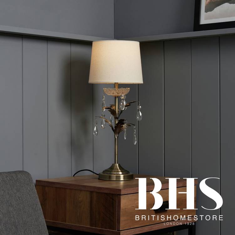 BHS Josefine Leaf Metal Table Lamp - Brass 0