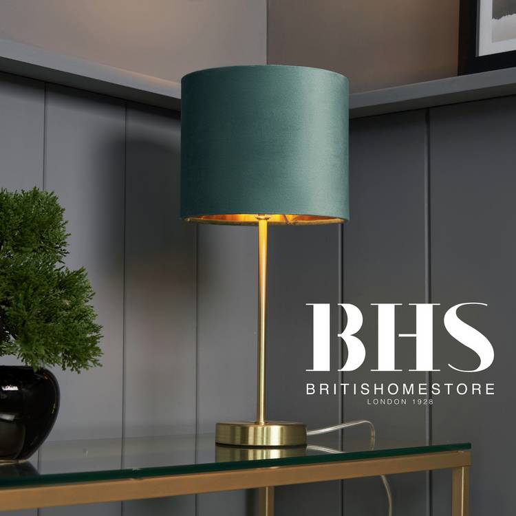 BHS Vera Metal Table Lamp - Teal 0
