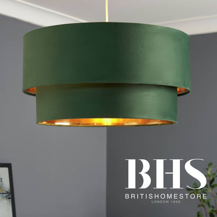 BHS Vera Velvet 2 Tier Emerald Lampshade - 50cm 0