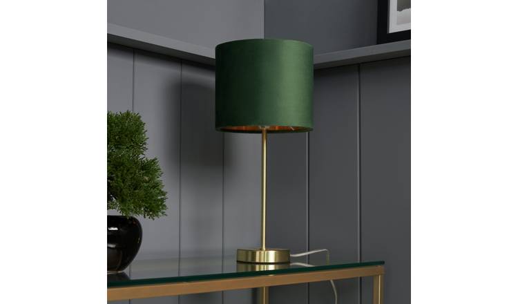 BHS Vera Metal Table Lamp - Emerald