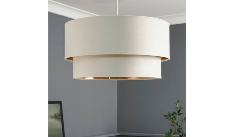 BHS Vera Velvet 2 Tier Ivory Lampshade - 50cm