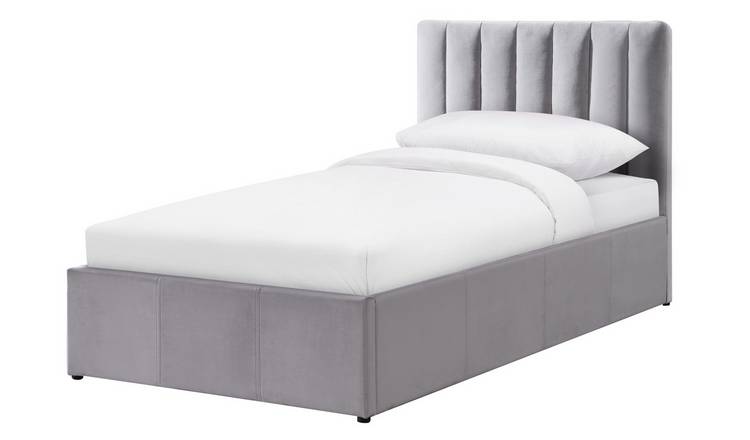 Habitat Pandora Single Ottoman Fabric Bed Frame - Grey