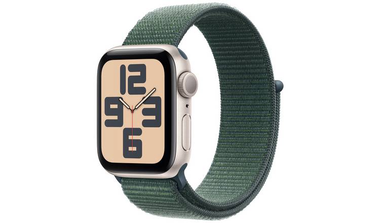 Apple Watch SE 2024 GPS 40mm Starlight Lake Green Sport Loop