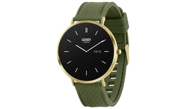 Henry London HD Ultra Slim Amoled Green Strap Smart Watch