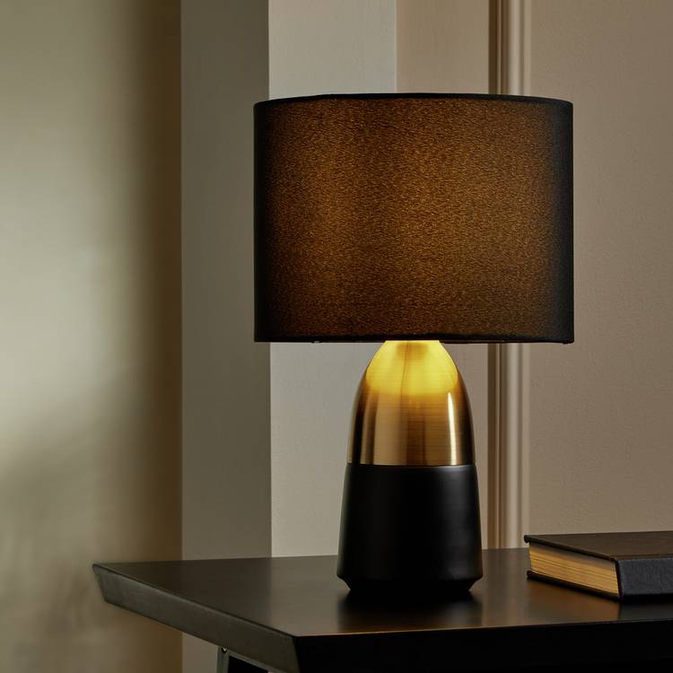 Argos Home Duno Touch Table Lamp - Brass & Black 0