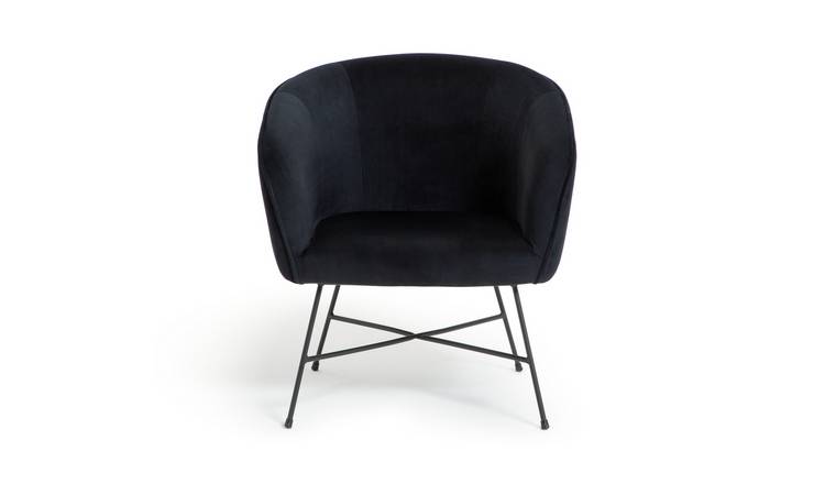 Buy Habitat Jax Velvet Accent Chair - Black | Armchairs and chairs | Argos