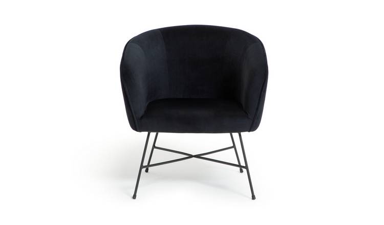 Habitat Jax Velvet Accent Chair - Black