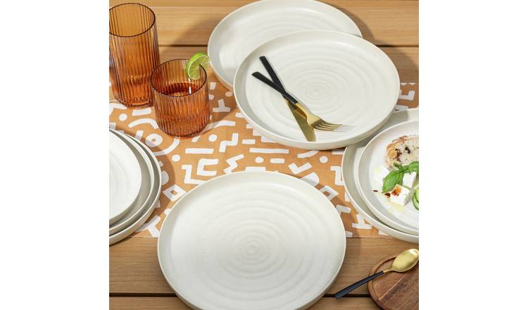 Buy Habitat Reactive Glaze Effect Picnic Dinner Plate – set of4