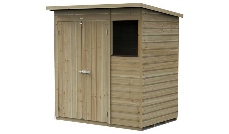 Forest Beckwood Shiplap 1 Window Pent Shed - 6 x 4ft