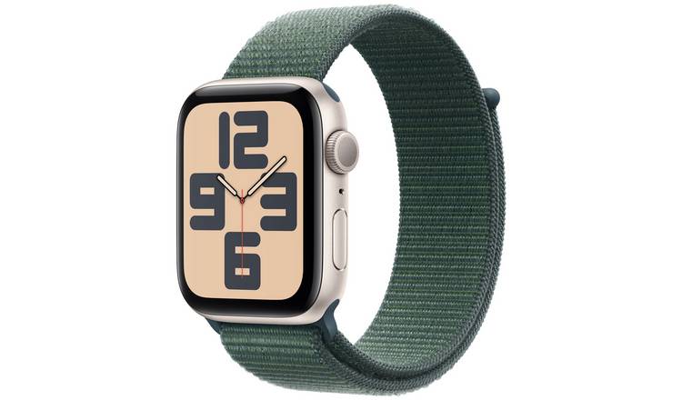 Apple Watch SE 2024 GPS 44mm Starlight Lake Green Sport Loop