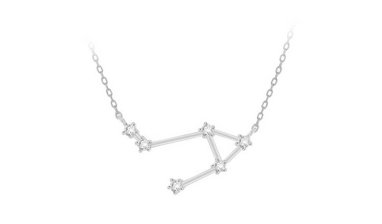 Buy Sterling Silver Star Sign Pendant Necklace Libra Womens necklaces Argos