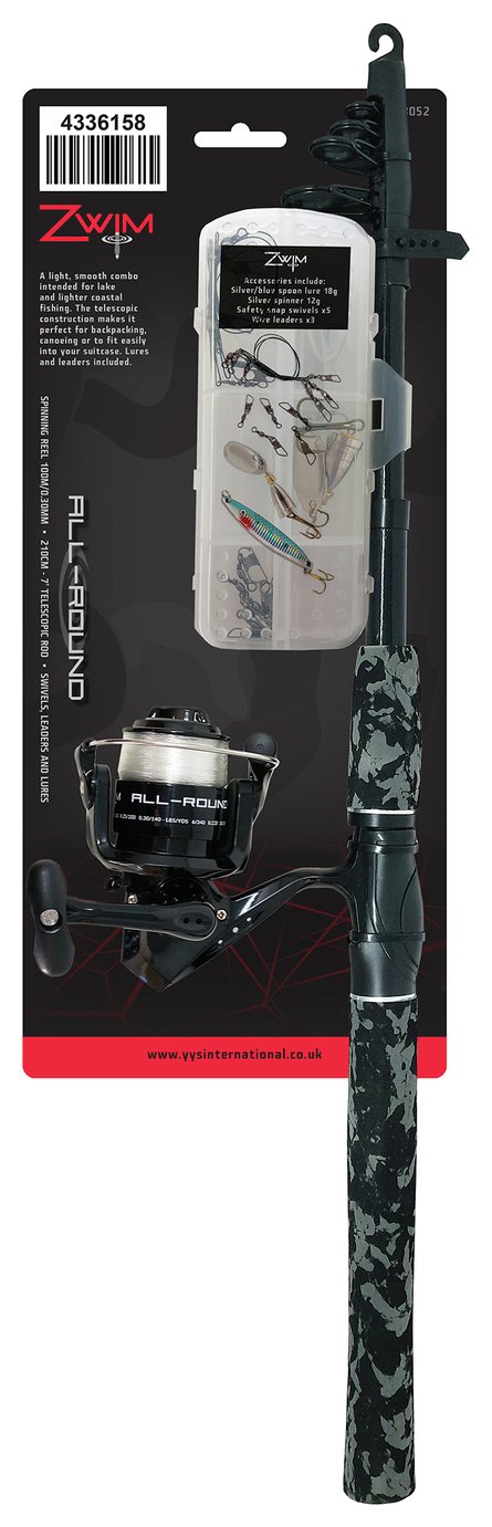 Buy Zwim 2.1m Telescopic Fishing Rod and Reel | Fishing rods and poles |  Argos
