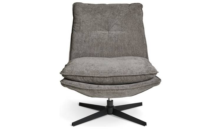 Argos Home Soloman Fabric Swivel Chair - Grey