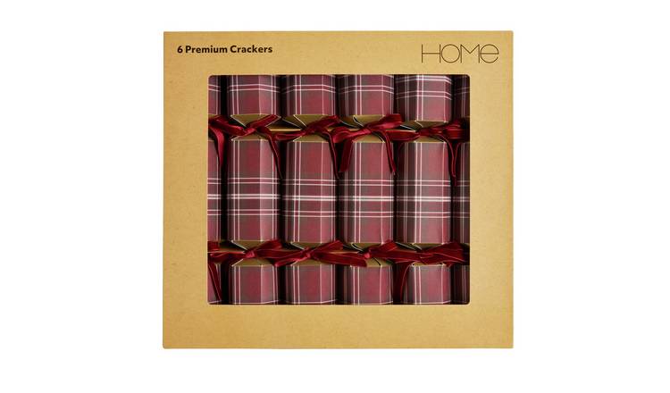 Argos Home Pack of 6 Premium Tartan Christmas Crackers