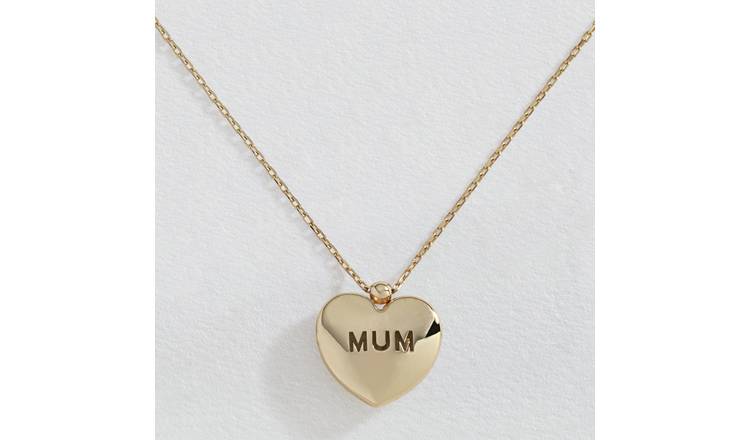 Revere 9ct Yellow Gold MUM Heart Pendant Necklace