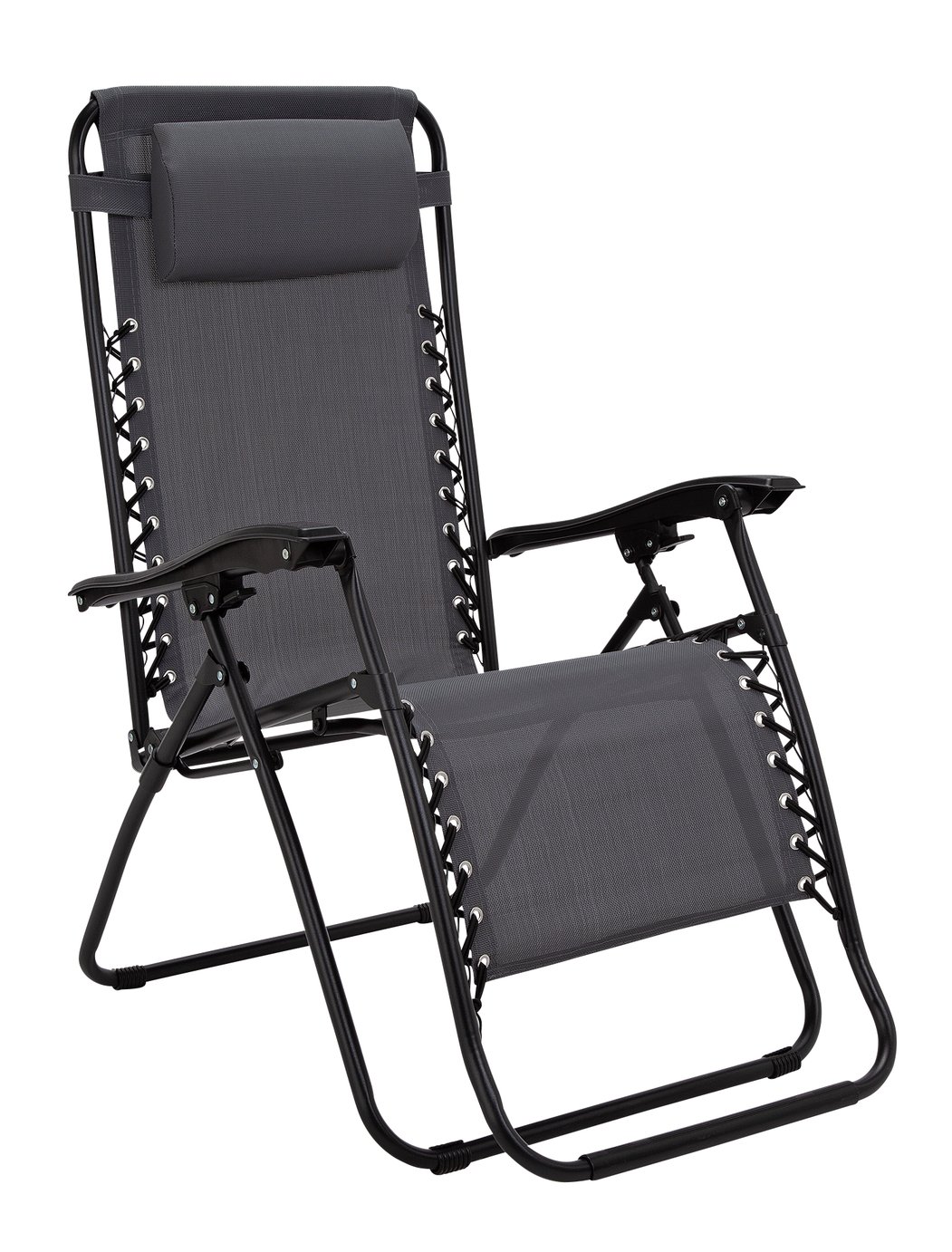 Argos Home Metal Set of 2 Sun Lounger Chairs Grey