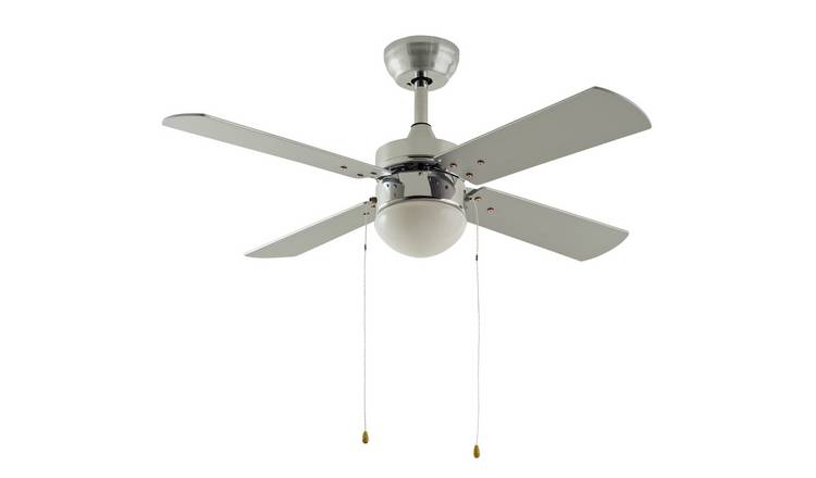 Buy Argos Home Ceiling Fan - Chrome & Grey | Ceiling fans | Argos