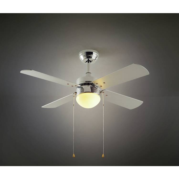 Argos Home Ceiling Fan - Chrome & Grey 0