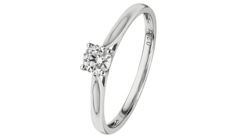 Revere 18ct White Gold 0.25ct Diamond Engagement Ring - Q