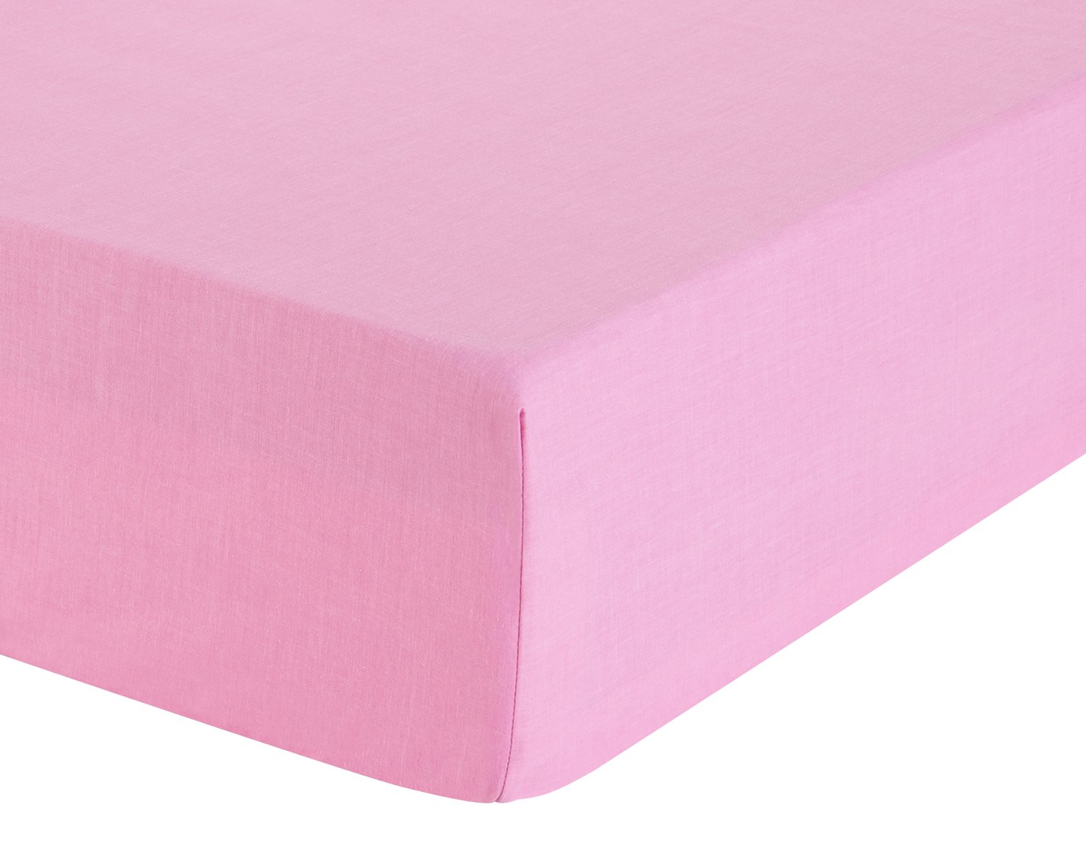 Habitat Easycare Plain Pink Fitted Sheet - Double