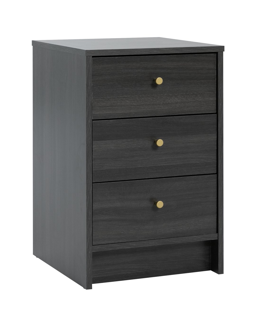 Argos Home Malibu 3 Drawer Bedside Table - Black Brown