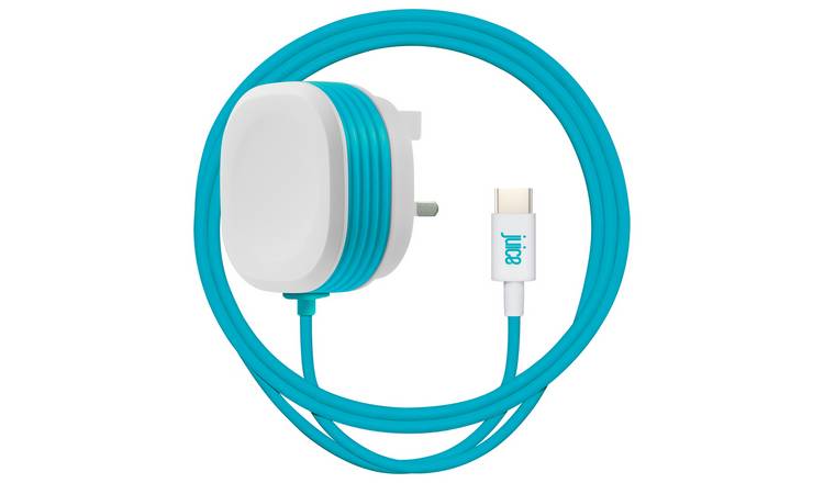 Juice 25W Type C Mains Wall Charger And Cable - Blue & White