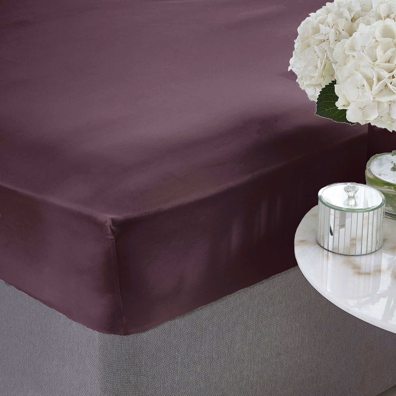 Silentnight Supersoft Plain Mulberry Fitted Sheet - Double