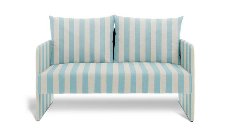 Habitat Dixon Fabric 2 Seater Sofa in a Box - Blue & White