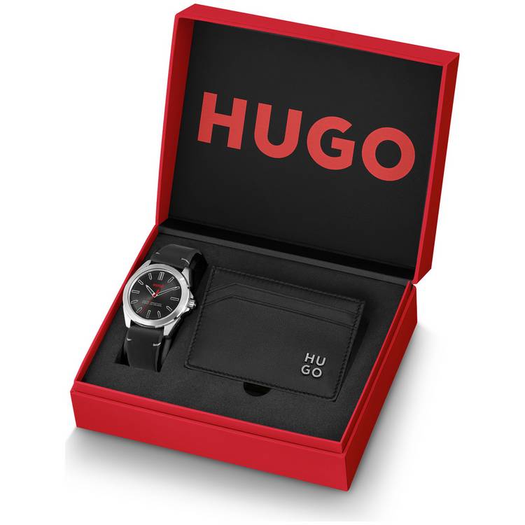 Hugo Men's Adventure Black Strap Wallet Set 0