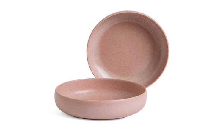 Habitat 4 Piece Reactive Stoneware Pasta Bowls - Pink