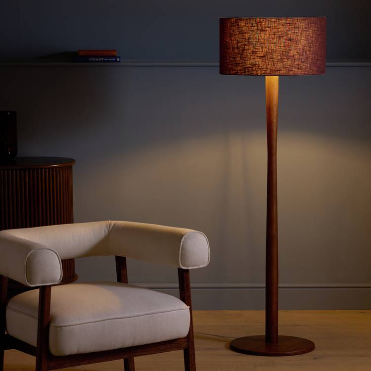 Habitat Walnut Easy Fit Drum Lampshade - 49cm 0