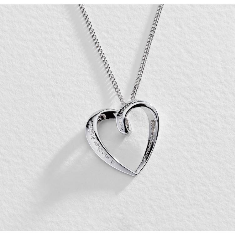 Moon & Back Sterling Silver Mum Heart Pendant Necklace 0