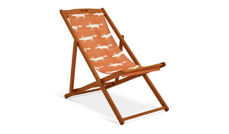 Habitat x Scion Folding Wooden Garden Deck Chair - Mr Fox