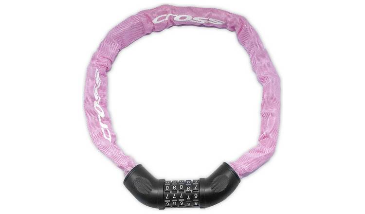 Cross Steel Kids Combination Bike Lock - Pink