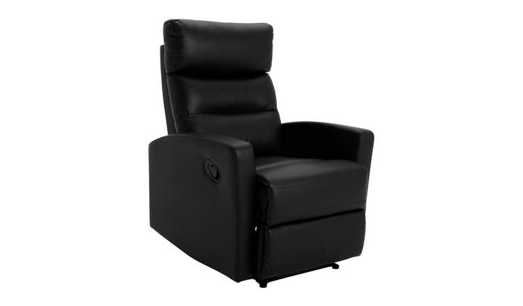 Argos Home Russo Faux Leather Manual Recliner Chair - Black