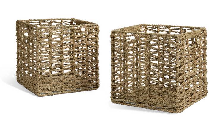 Habitat Set of 2 Seagrass Square Boxes - Natural