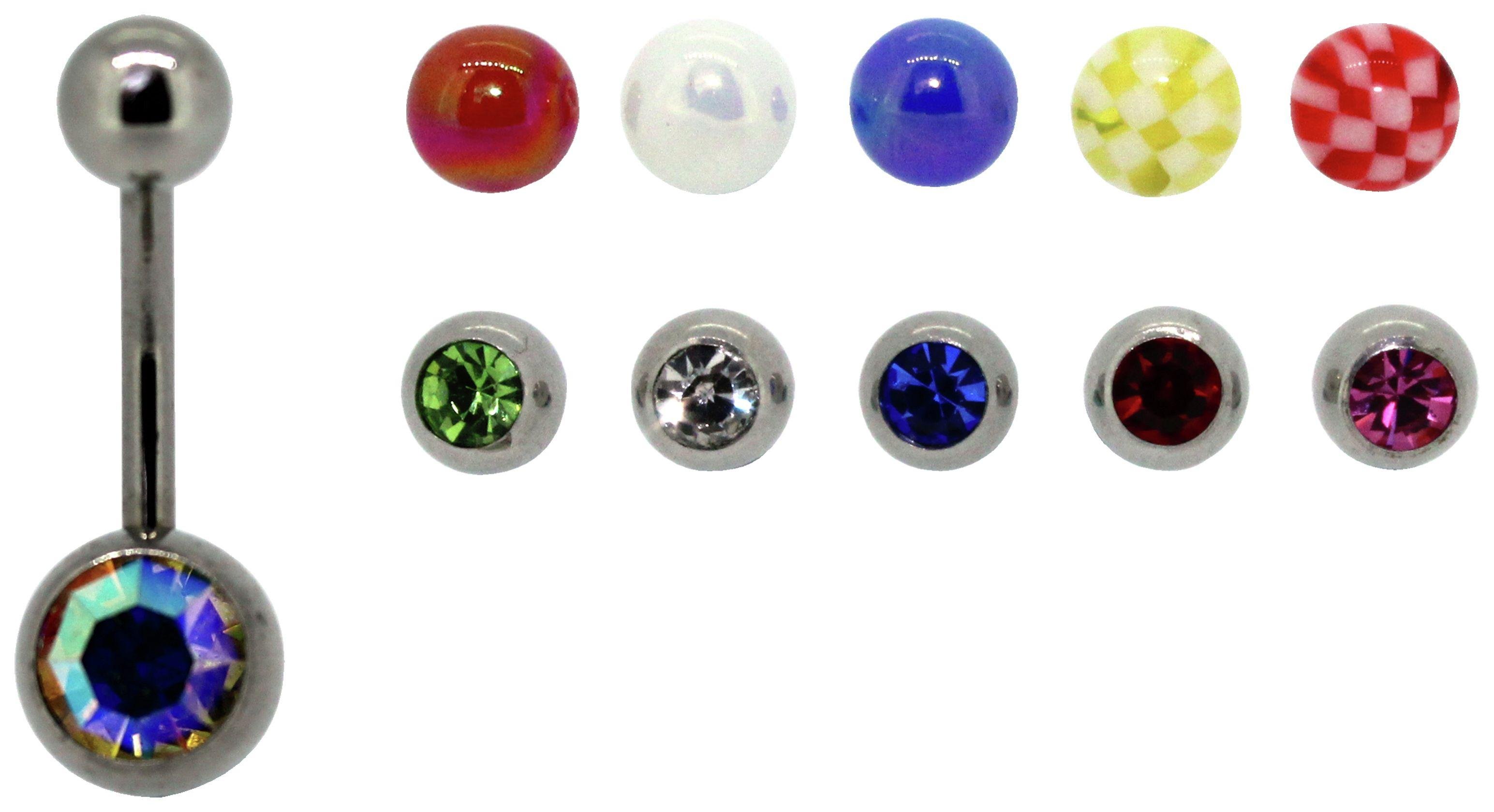 Link Up Stainless Steel Interchangeable Crystal Belly Bar. Reviews