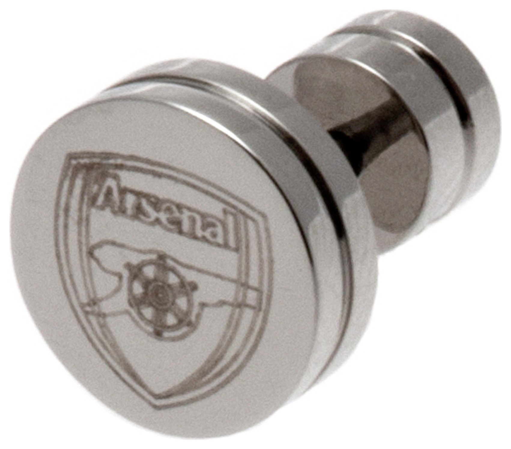 Stainless Steel Arsenal Crest Stud Earring. Reviews