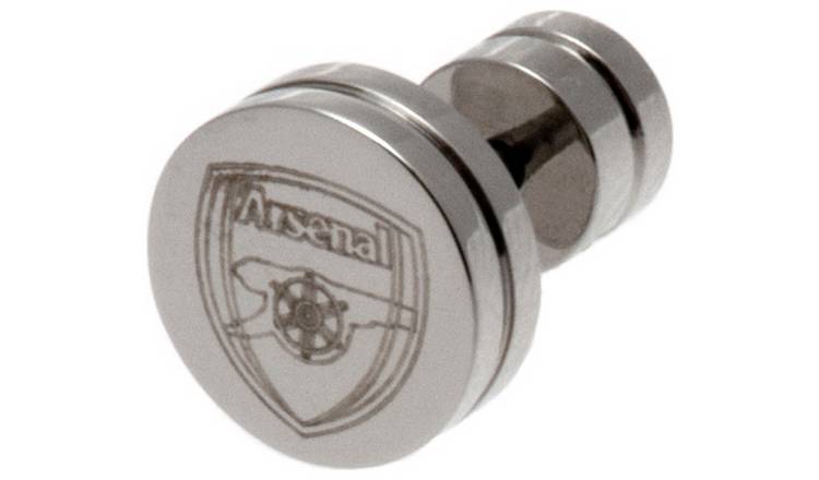 Stainless Steel Arsenal Crest Stud Earring.