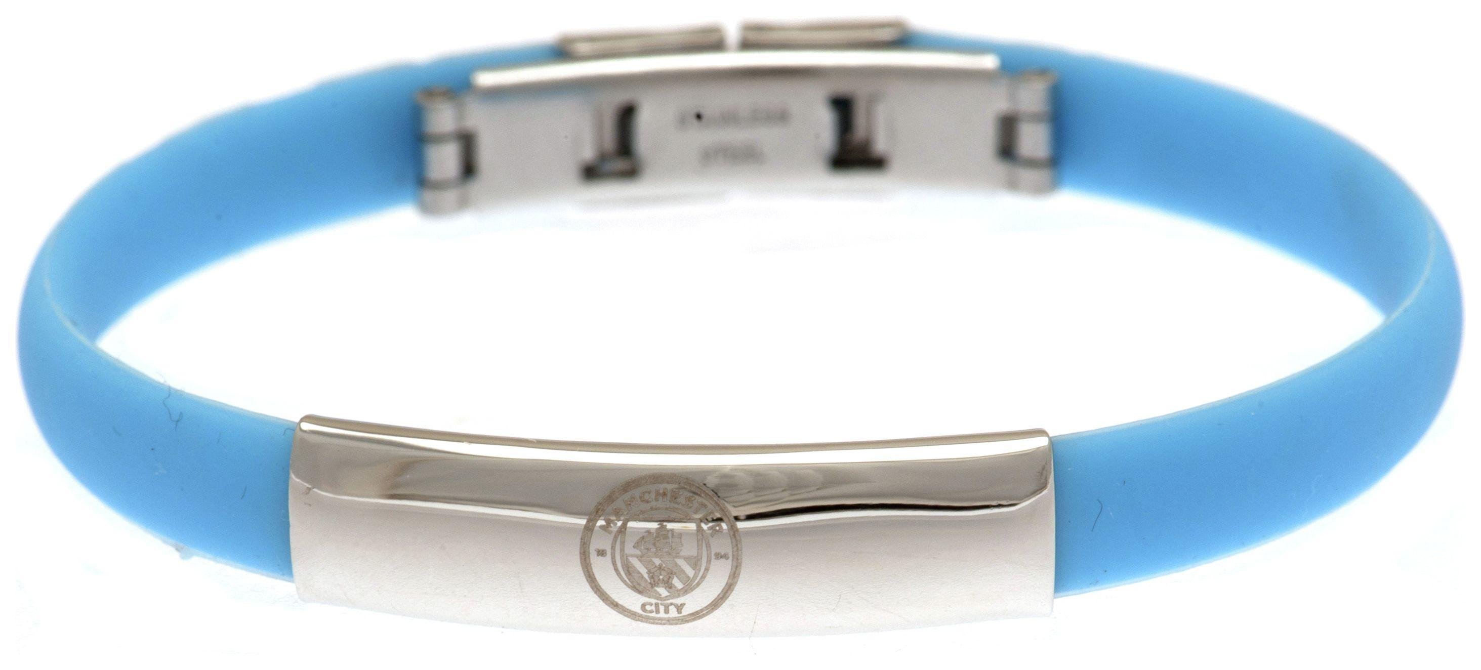 Stainless Steel and Rubber Man City Bracelet