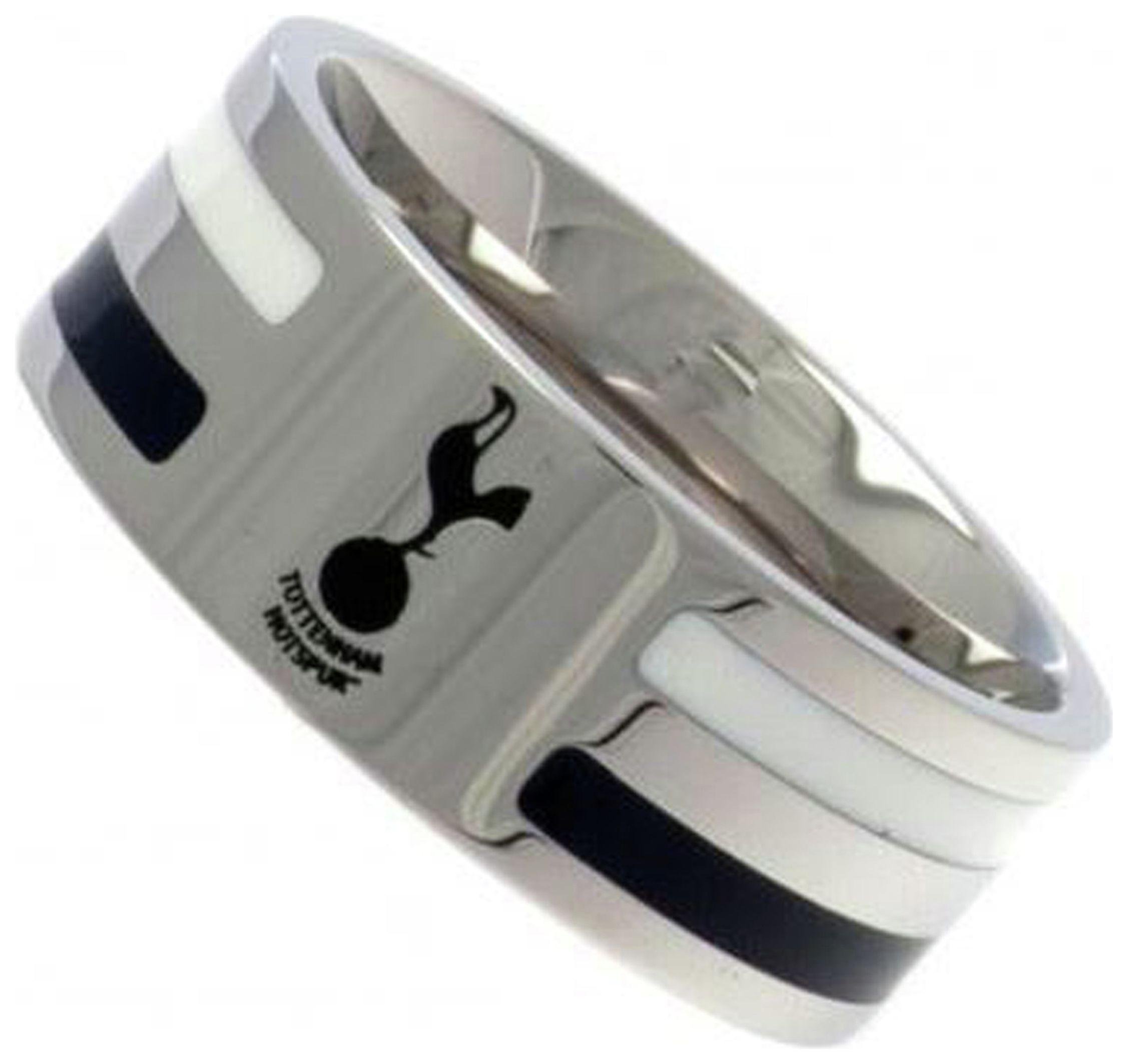 Stainless Steel Tottenham Hotspur Striped Ring - Size U