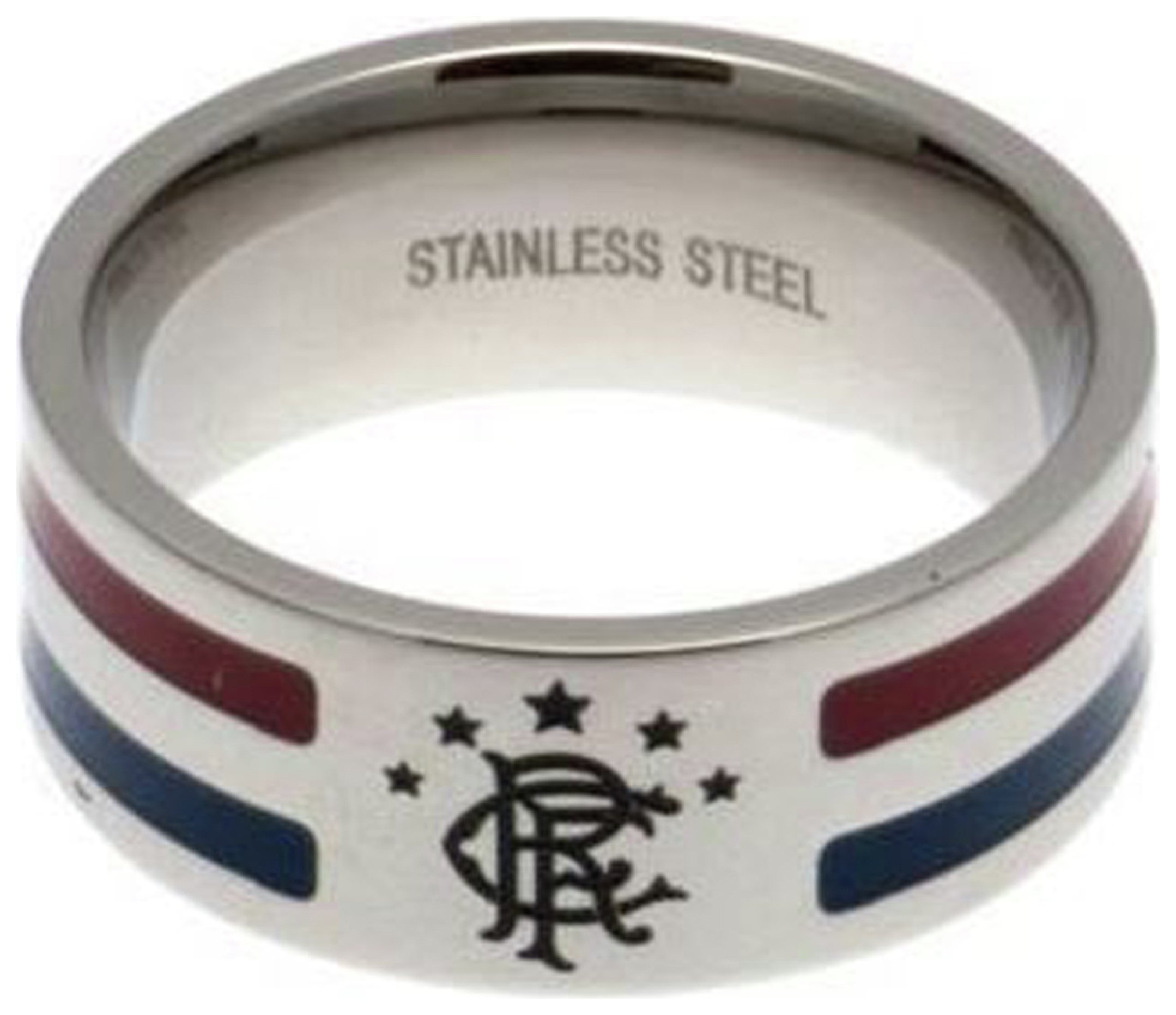 Stainless Steel Rangers Striped Ring - Size U