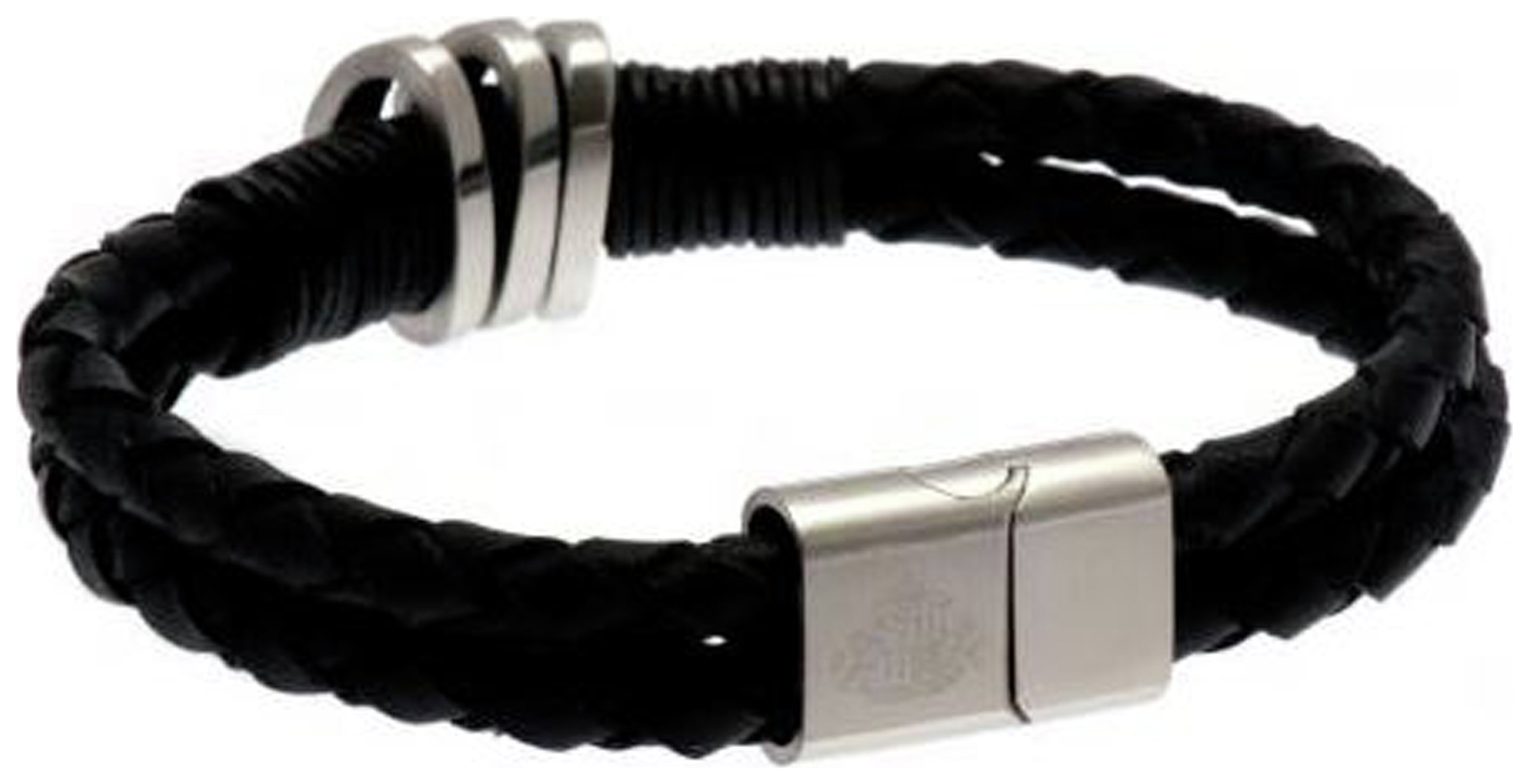 Stainless Steel and Leather Sunderland Bracelet